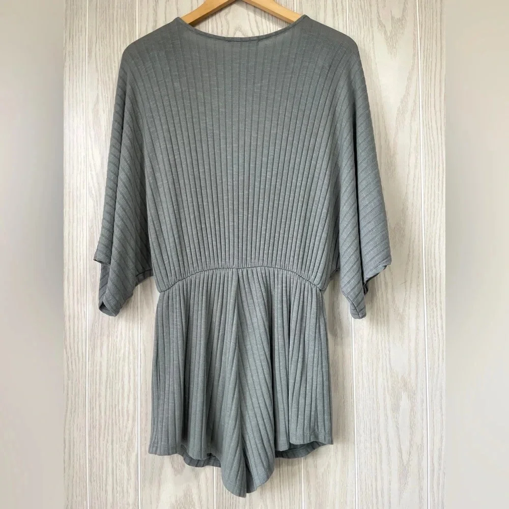Honey Belle Beautiful Sea Foam Blue Knit Jumpsuit Good Size L EUC